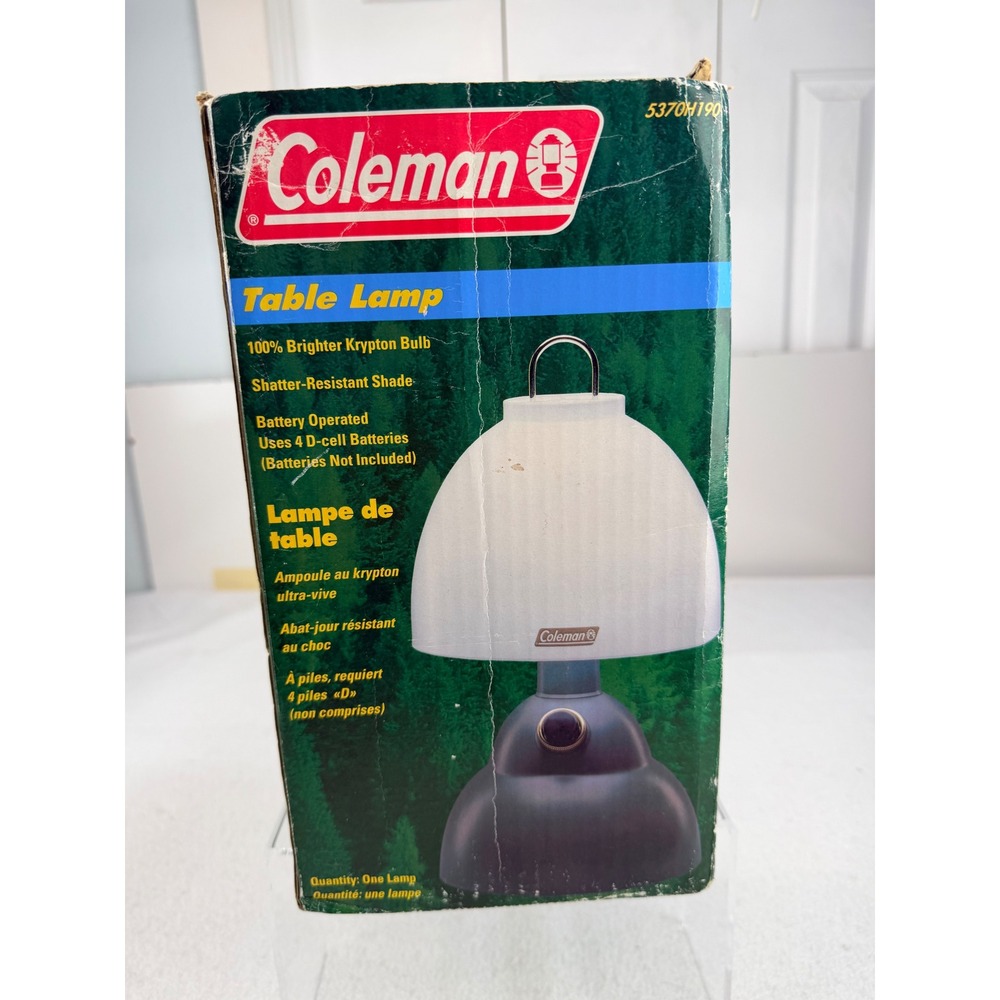 Vintage Coleman 5370H190 Battery Operated Table Lamp Camping Lantern Works